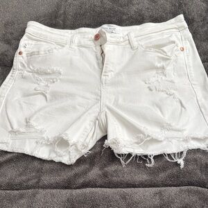 Judy Blue White Distressed Jean Shorts